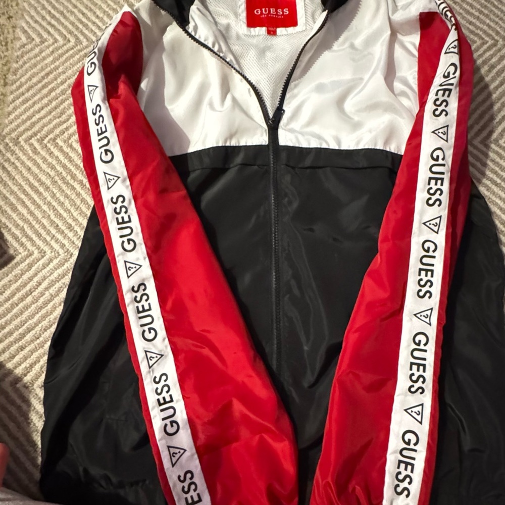 Guess Black, White, and Red Logo Windbreaker - Picture 4 of 8